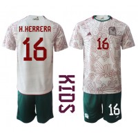 Koszulka piłkarska Meksyk Hector Herrera #16 Strój wyjazdowy dla dzieci MŚ 2022 tanio Krótki Rękaw (+ Krótkie spodenki)